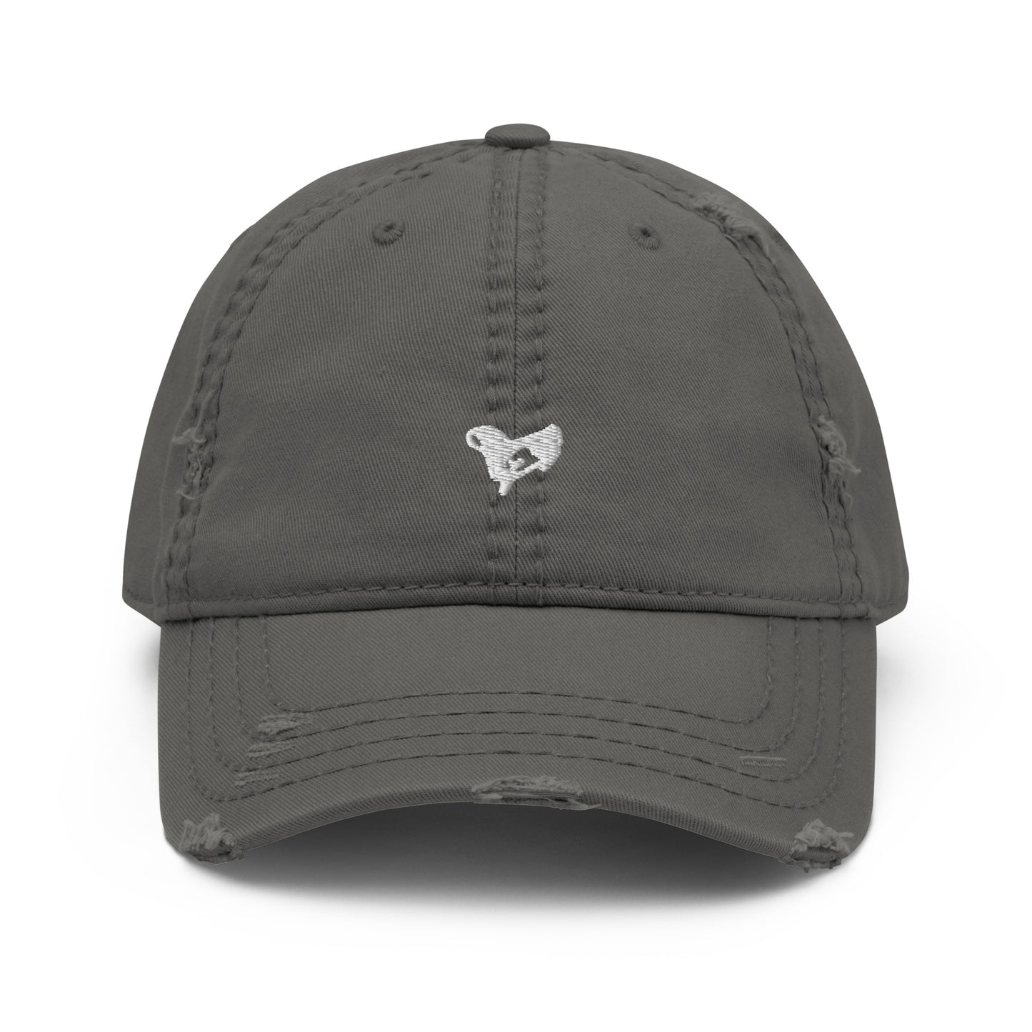iheartu™️ Embroidered White Logo Distressed Hat