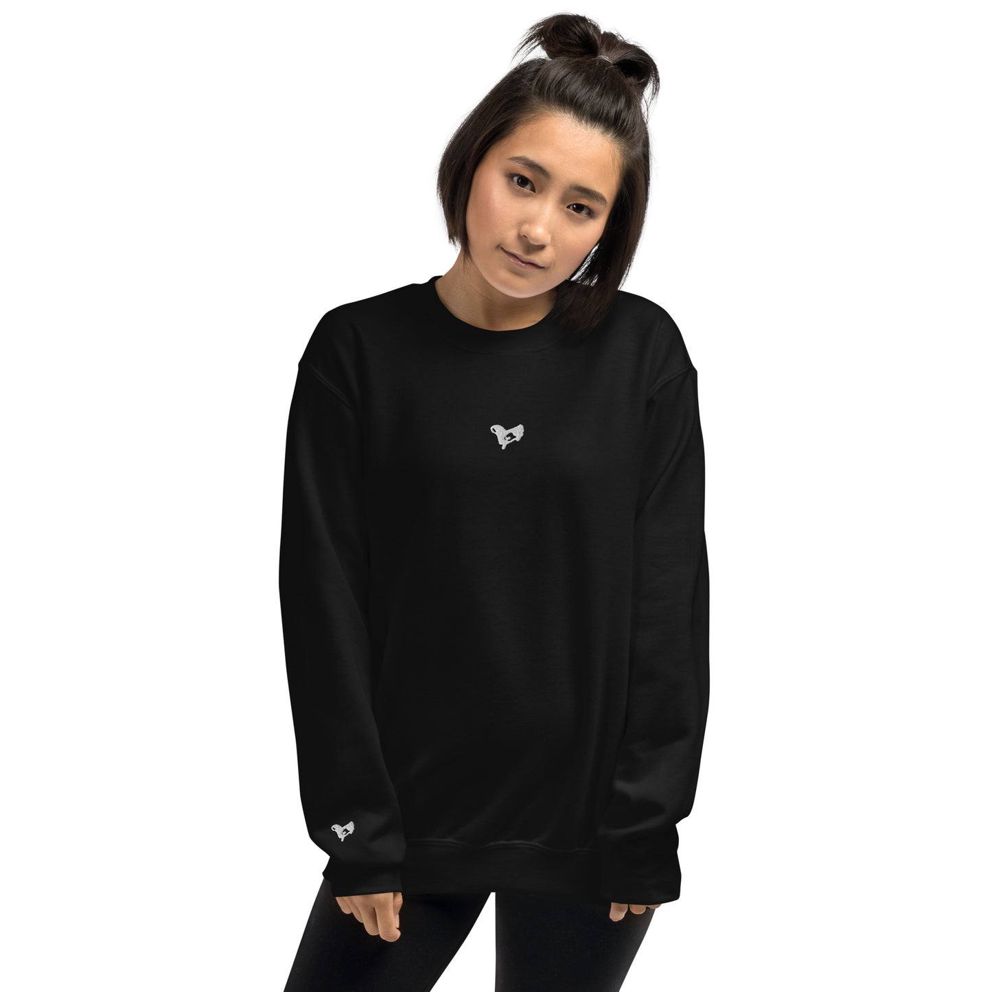 iheartu™️ Embroidered White Logo Sweatshirt