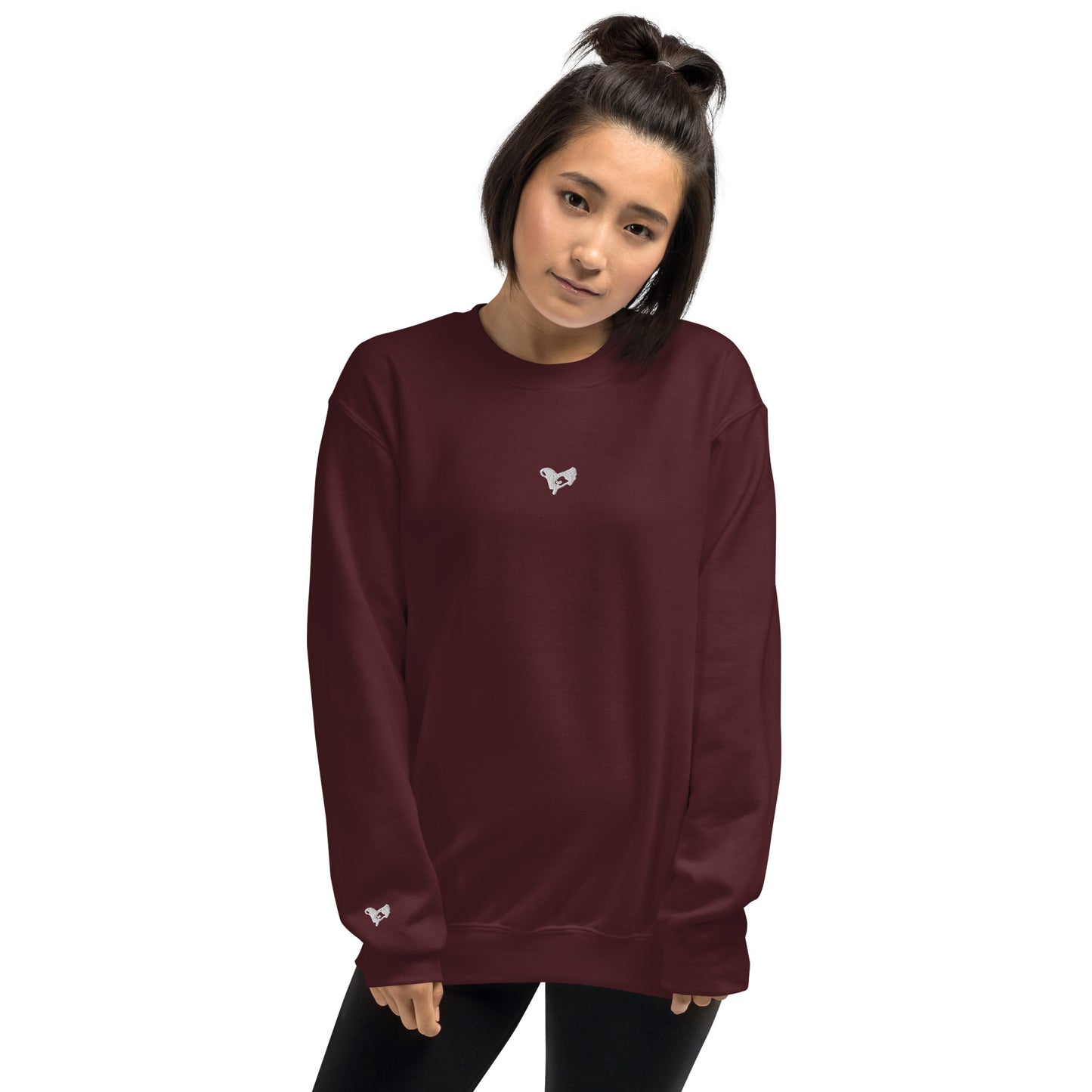 iheartu™️ Embroidered White Logo Sweatshirt