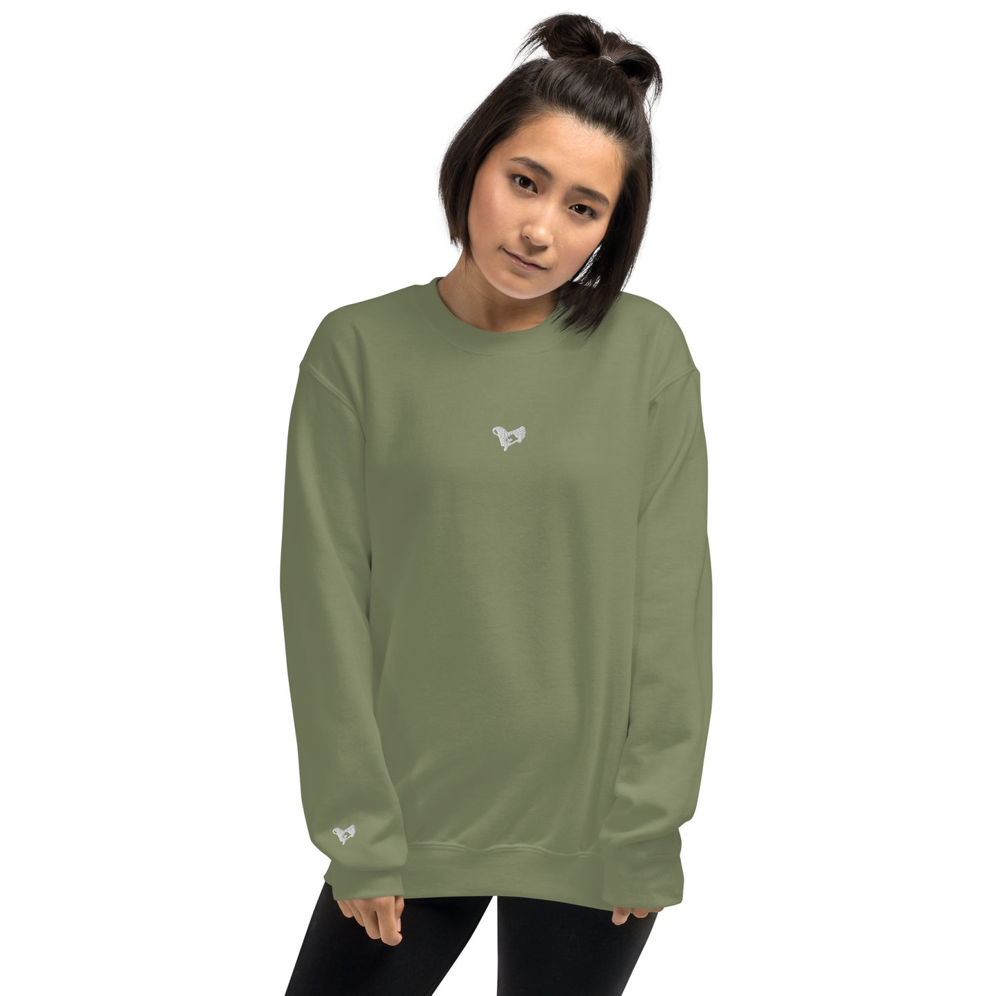 iheartu™️ Embroidered White Logo Sweatshirt