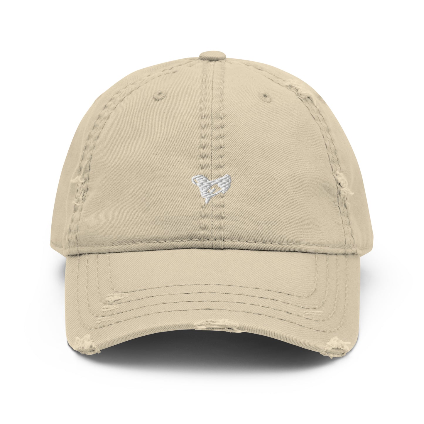 iheartu™️ Embroidered White Logo Distressed Hat