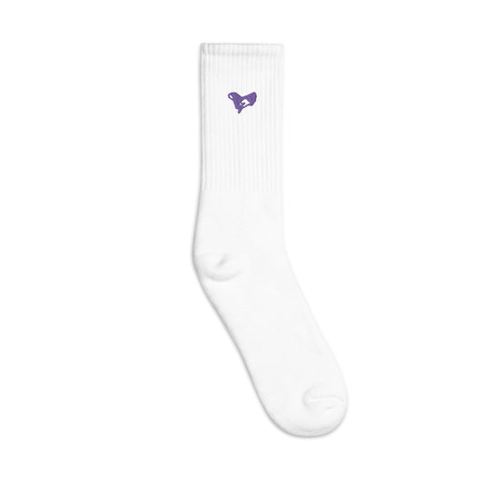 iheartu™️ Purple Logo Embroidered Socks