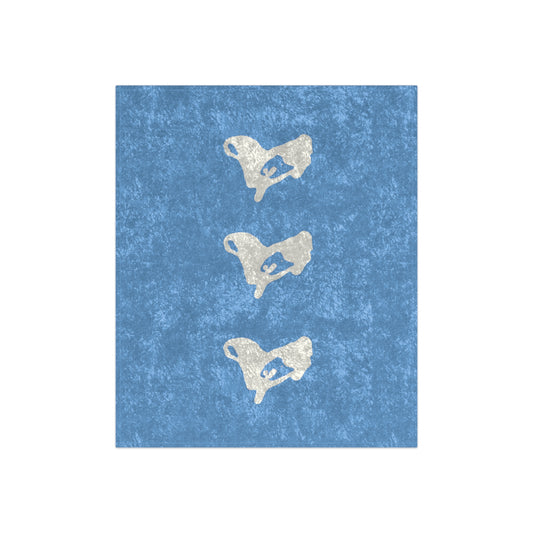 Light Blue Logo Crushed Velvet Blanket