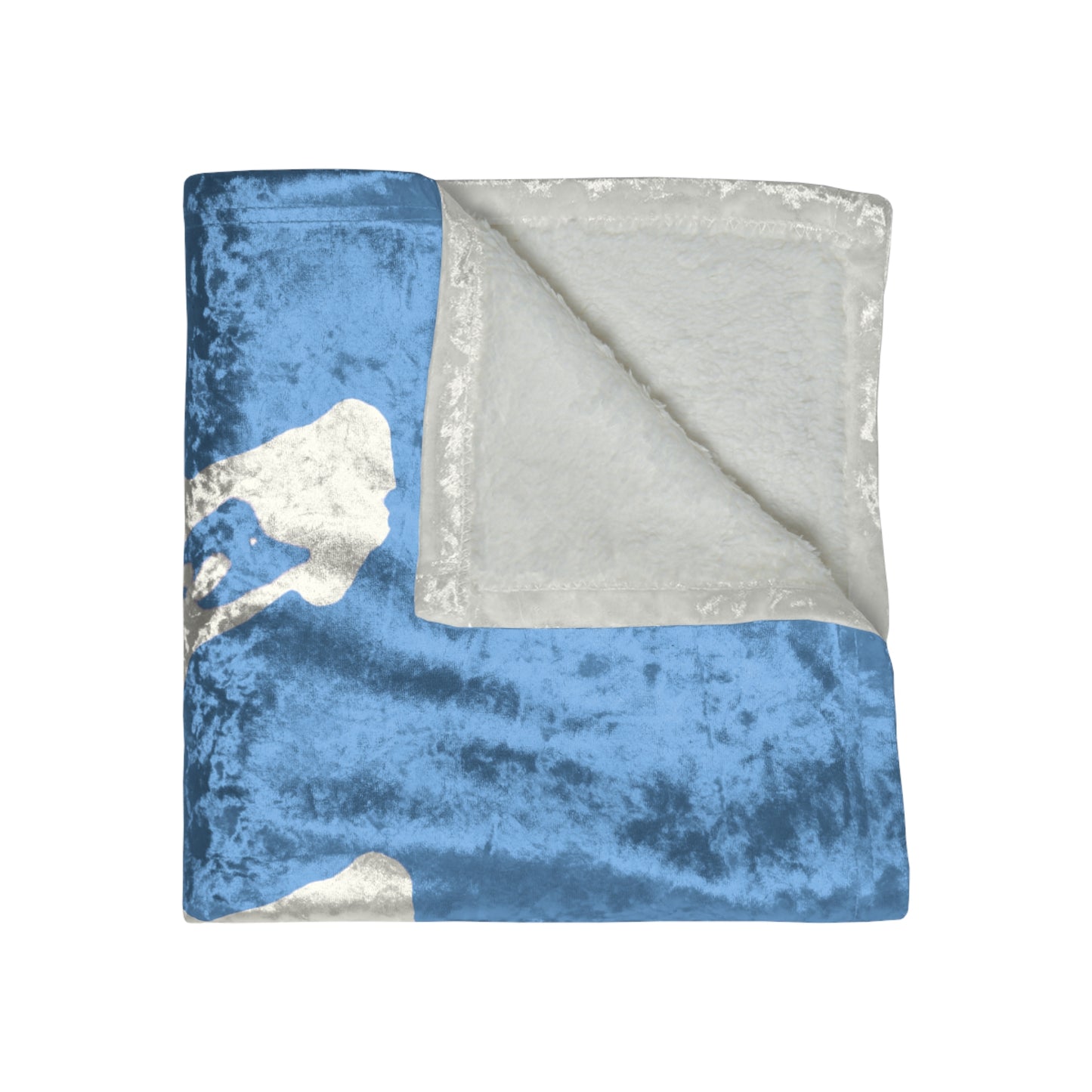 Light Blue Logo Crushed Velvet Blanket