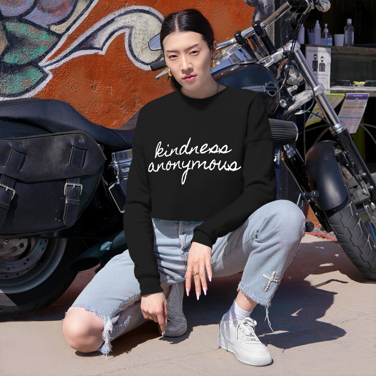 iheartu™️ x kindness anonymous Cropped Sweatshirt