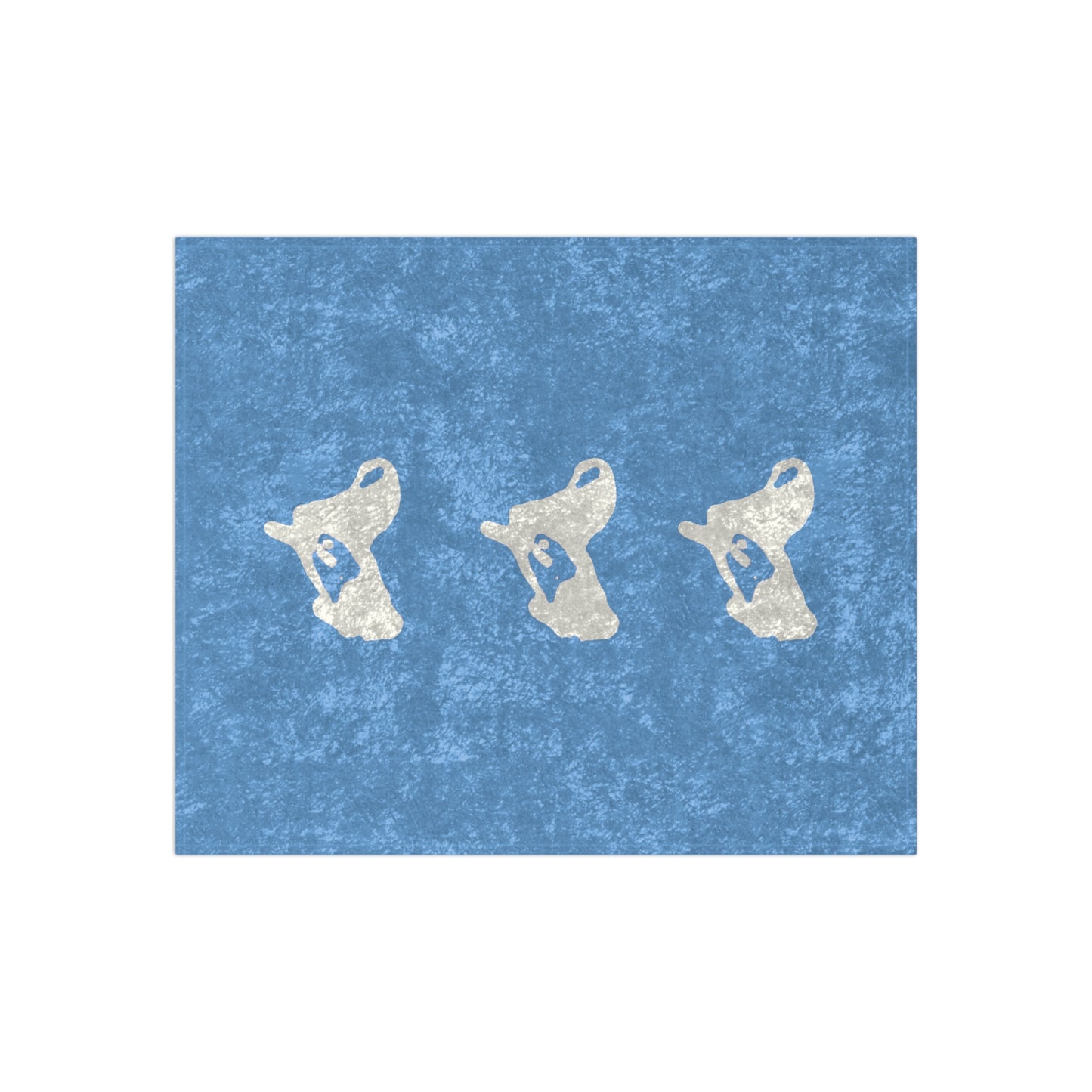 Light Blue Logo Crushed Velvet Blanket